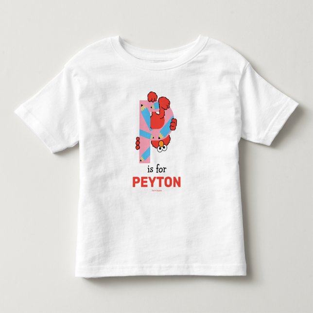 T-shirt Pour Les Tous Petits Elmo Alphabet | Crayon P (Devant)