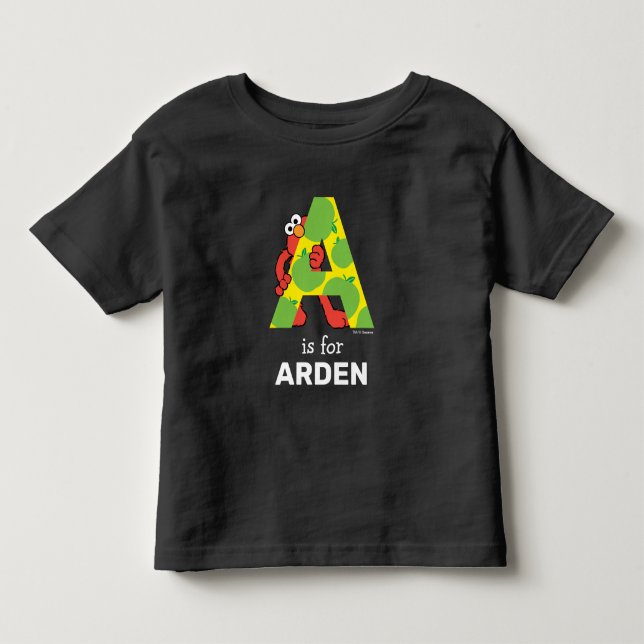 T-shirt Pour Les Tous Petits Elmo Alphabet | Une pomme (Devant)