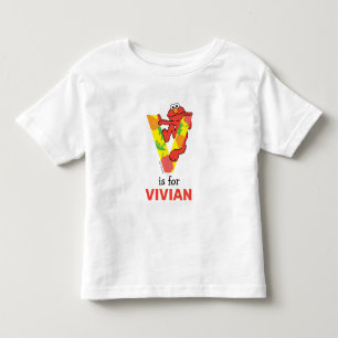 T-shirt Pour Les Tous Petits Elmo Alphabet   V Légumes