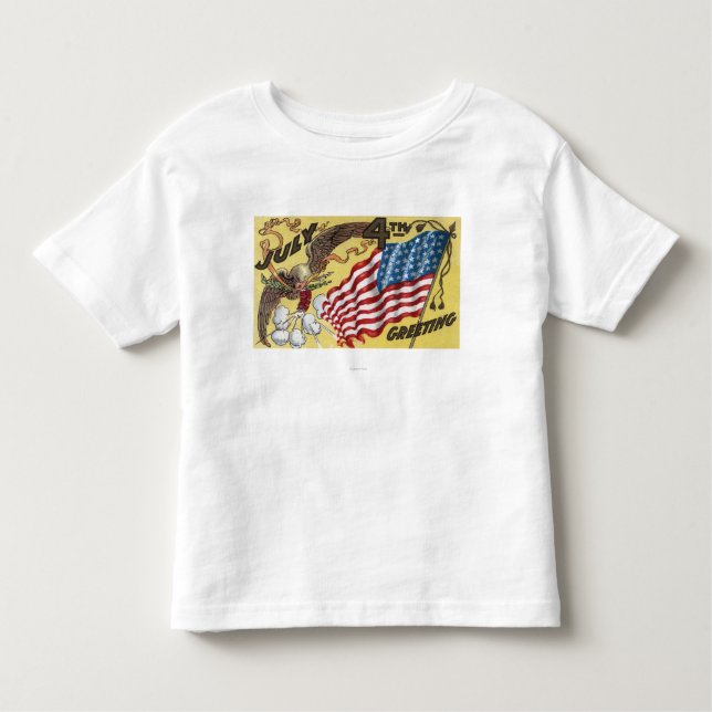 T-shirt Pour Les Tous Petits Emblème d'Eagle tenant des feux d'artifice, (Devant)