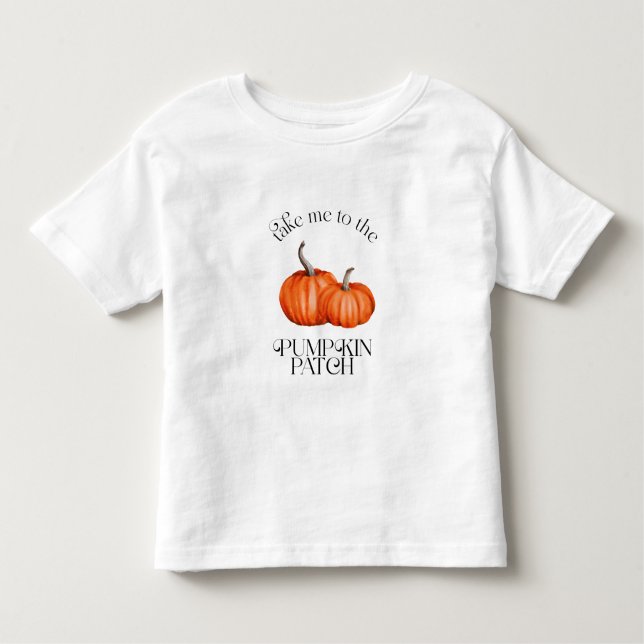 T-shirt Pour Les Tous Petits Emmenez-Moi À L'Automne Citrouille Patch (Devant)