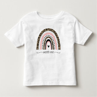 T-shirt Pour Les Tous Petits Empreinte de léopard Boho Arc-en-ciel sauvage type