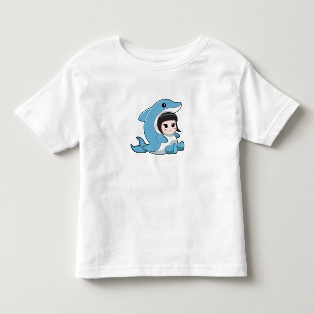 T-shirt Pour Les Tous Petits Enfant avec costume de dauphin (Devant)