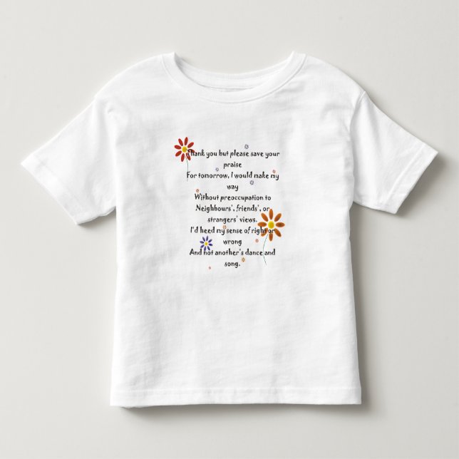 T-shirt Pour Les Tous Petits Enfant T - Poème loué (Devant)