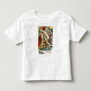 T-shirt Pour Les Tous Petits Enfants courant pour saluer Père Noël