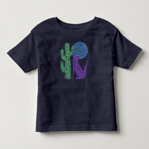 T-shirt Pour Les Tous Petits Enfants du sud-ouest colorés de loup pourpre de