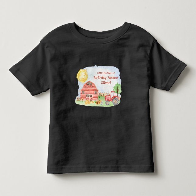 T-shirt Pour Les Tous Petits Enfants paysans fête d'anniversaire jumelé famille (Devant)