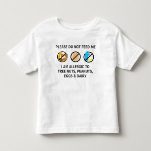 T-shirt Pour Les Tous Petits Enfants personnalisables d'alerte d'allergie