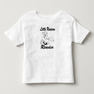 T-shirt Pour Les Tous Petits Enfants Petit lecteur de licorne Black Logo Tee
