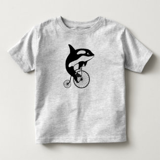 T-shirt Pour Les Tous Petits Épaulard d'orque sur le vélo vintage