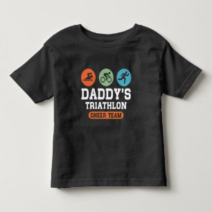 T-shirt Pour Les Tous Petits Équipe d'acclamation du triathlon du papa
