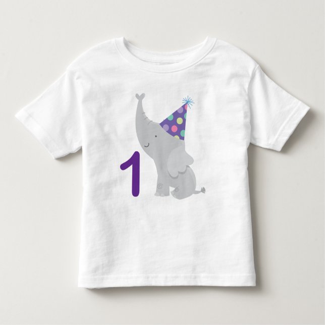 T-shirt Pour Les Tous Petits ęr Éléphant d'anniversaire (Devant)