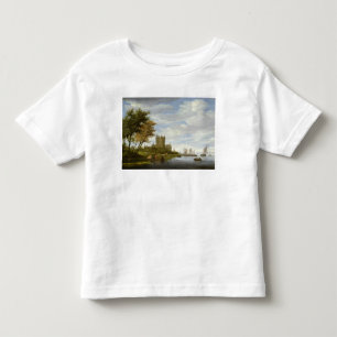 T-shirt Pour Les Tous Petits Estuaire de rivière avec un château