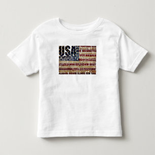 T-shirt Pour Les Tous Petits États-Unis et leurs États fédéraux en étoiles et b