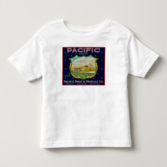 T-shirt Pour Les Tous Petits Étiquette Pacifique de caisse d'Apple (Devant)