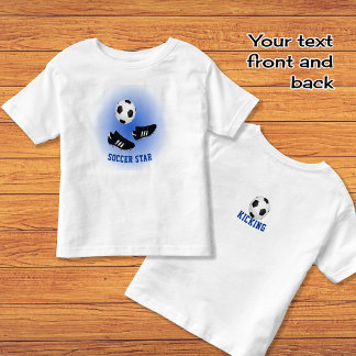 T-shirt Pour Les Tous Petits Étoile de football ajouter le nom et le texte rect