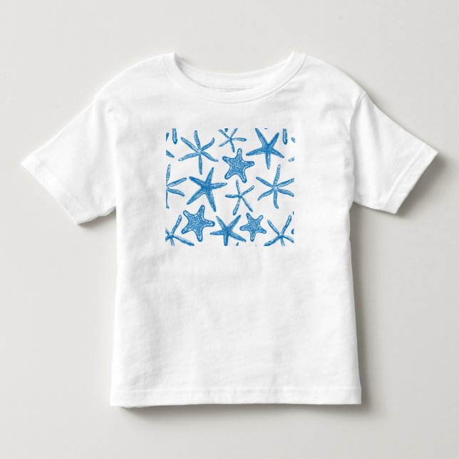 T-shirt Pour Les Tous Petits étoiles de mer en bleu (Devant)