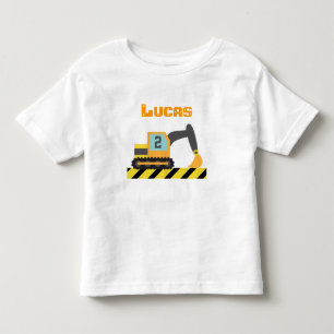 T-shirt Pour Les Tous Petits Excavatrice orange Véhicule de construction 2 ans