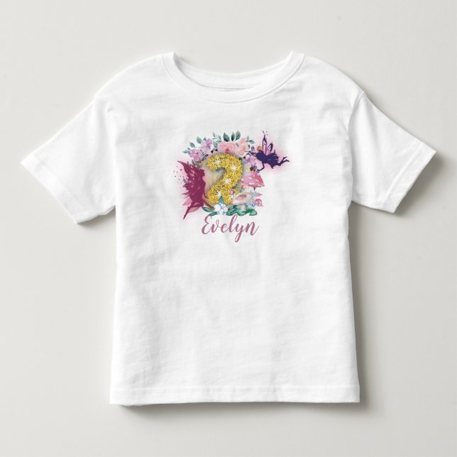 T-shirt Pour Les Tous Petits Fairy Birthday 2nd Birthday Shirt (Devant)
