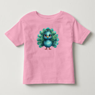 T-shirt Pour Les Tous Petits Fantaisie mignonne Paon bleu fantaisiste