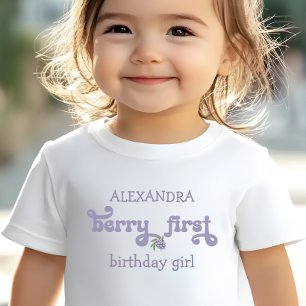 T-shirt Pour Les Tous Petits Fée premier anniversaire Baie Violette