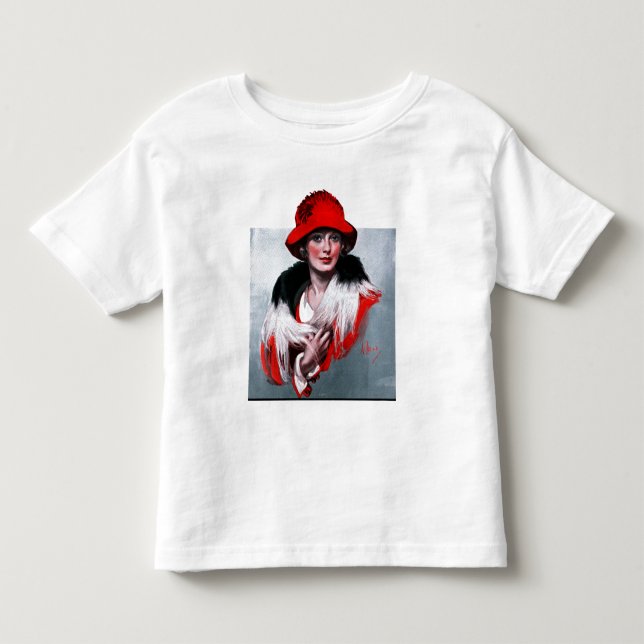 T-shirt Pour Les Tous Petits Femme en Casquette rouge (Devant)