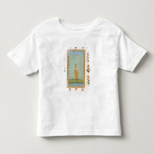 T-shirt Pour Les Tous Petits Femme tenant une fleur, debout près d'un étang de 
