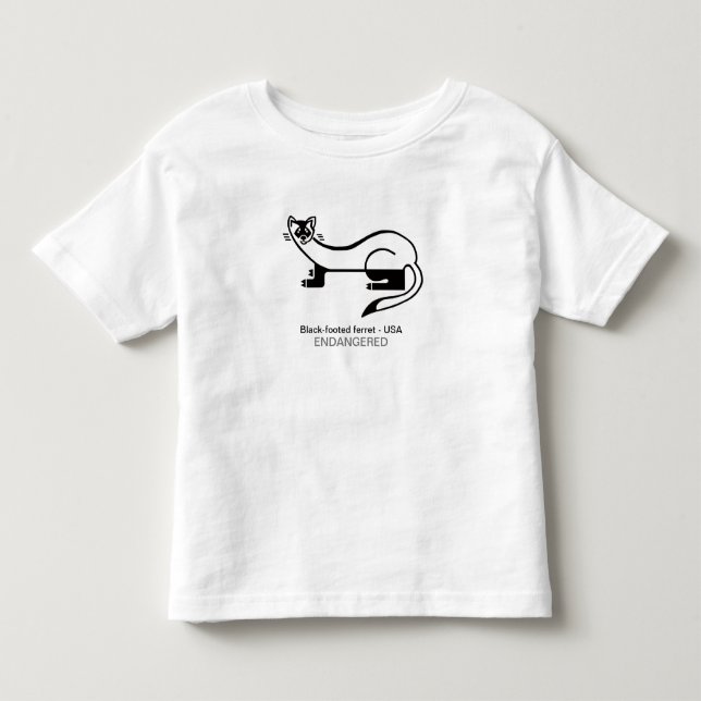 T-shirt Pour Les Tous Petits FERRET à pieds noirs - Graphique animal - USA - (Devant)
