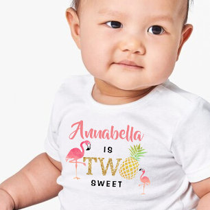 T-shirt Pour Les Tous Petits Fête de plage d'été tropicale Luau Filles 2e anniv