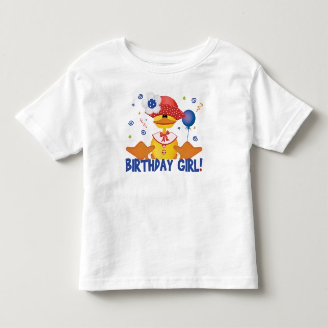 T-shirt Pour Les Tous Petits Fête Ducky Anniversaire Fille (Devant)