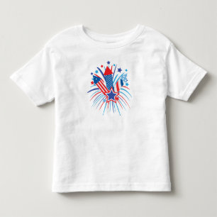T-shirt Pour Les Tous Petits Feux rouges, blancs et bleus, 4 juillet