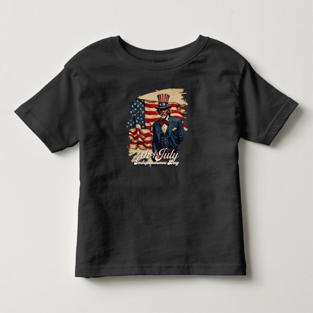 T-shirt Pour Les Tous Petits Fière âme du 4 juillet (Devant)