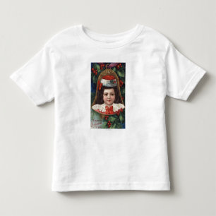 T-shirt Pour Les Tous Petits Fille à Santa Hat dans Bell