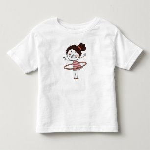T-shirt Pour Les Tous Petits Fille Bâton Mignonne Aquarelle Grand Sourire Beau
