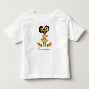 T-shirt Pour Les Tous Petits Fille de Tournesol de la Princesse Africaine Améri