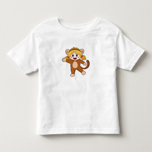 T-shirt Pour Les Tous Petits Fille déguisée en singe (Devant)