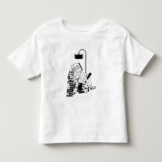 T-shirt Pour Les Tous Petits Fille lisant des livres (Devant)