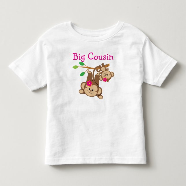 T-shirt Pour Les Tous Petits Fille singes Big Cousin (Devant)