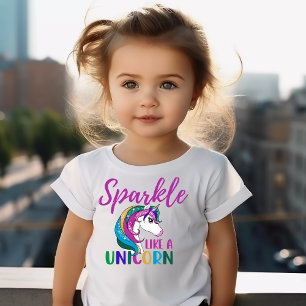 T-shirt Pour Les Tous Petits Filles drôles qui scintillent comme une licorne