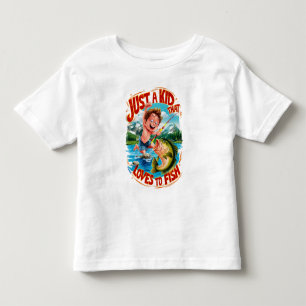 T-shirt Pour Les Tous Petits Fishy Adventure : Juste un enfant qui aime pêcher