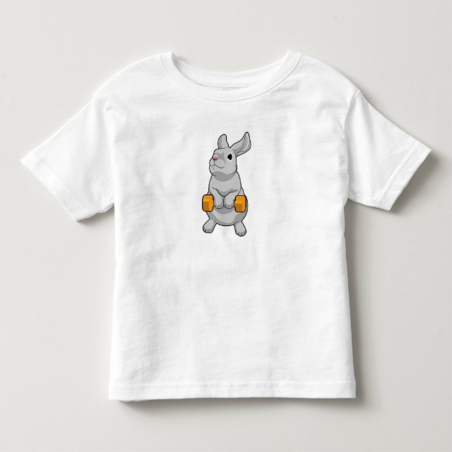 T-shirt Pour Les Tous Petits Fitness Rabbit Dumbbell (Devant)