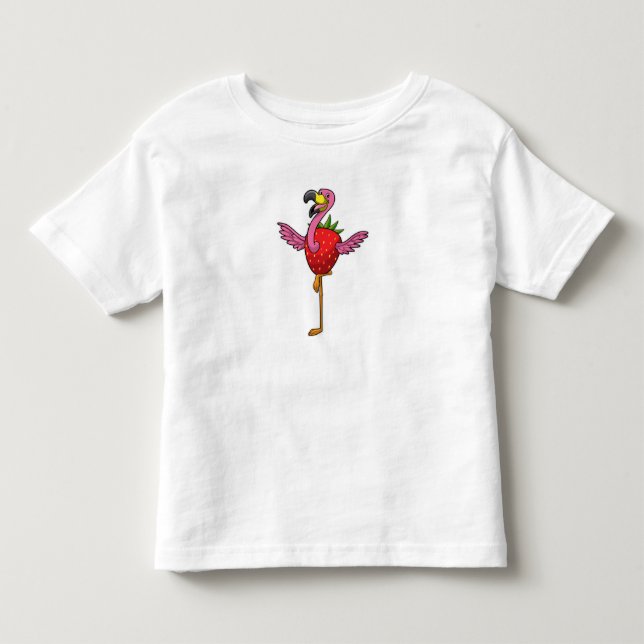 T-shirt Pour Les Tous Petits Flamant rose aux fraises (Devant)