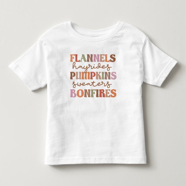 T-shirt Pour Les Tous Petits Flannings Bonfires Citrouille (Devant)