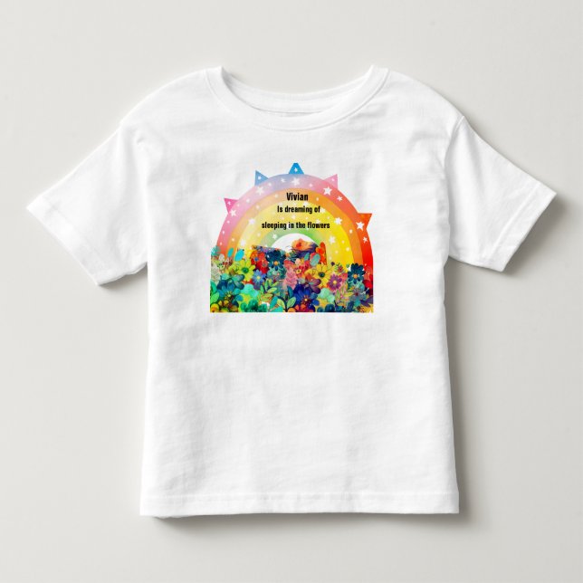 T-shirt Pour Les Tous Petits Fleur de nom personnalisée (Devant)