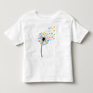 T-shirt Pour Les Tous Petits Fleurs de pissenlit d'oiseaux colorés en vol