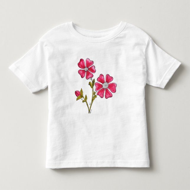 T-shirt Pour Les Tous Petits Fleurs roses mignonnes (Devant)