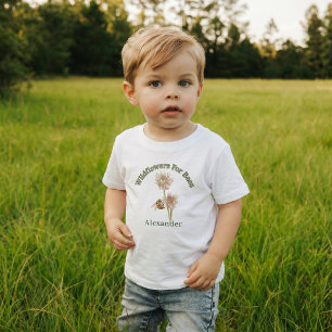 T-shirt Pour Les Tous Petits Fleurs sauvages botaniques personnalisées pour abe