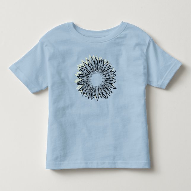 T-shirt Pour Les Tous Petits Flore Rustique Tournesol Main tiré (Devant)