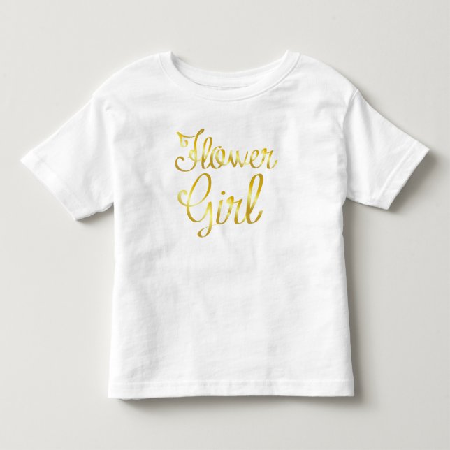 T-shirt Pour Les Tous Petits Flower Girl Gold Tee - shirt blanc (Devant)