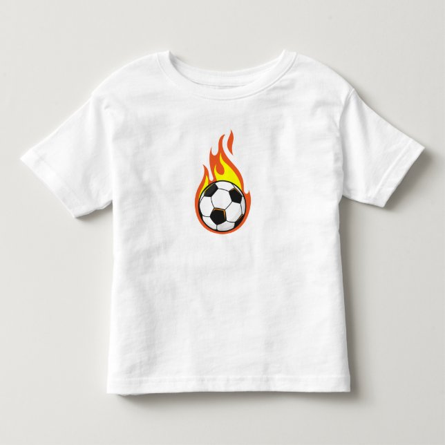 T-shirt Pour Les Tous Petits Football en feu (Devant)